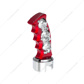 Thread-On Skulls Pistol Grip Gearshift Knob With 13/15/18 Speed Adapter - Candy Red/Chrome