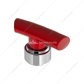 Thread-On T-Shape Gearshift Knob With Chrome 13/15/18 Speed Adapter - Candy Red