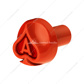 Ace Of Spades Air Valve Knob - Cadmium Orange With Gloss Red Inlay