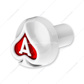 Ace Of Spades Air Valve Knob - Pearl White With Gloss Red Inlay