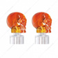 Stainless Bumper Guide Kit With Skull Top - Amber (Pair)