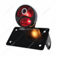 Black 1928 DUO Lamp & Blue Dot Style Tail Light Assembly With Horizontal Mounting Bracket For Motorcycle