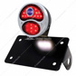 SS & Black Housing 1928 DUO Lamp & BD Style LED Tail Light Assembly With Horizontal Bracket For Motorcycle