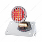 Motorcycle LED "Bobber" Style Horizontal Tail Light With Chrome Grille Bezel-Red Lens