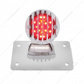 Motorcycle LED "Bobber" Style Horizontal Tail Light With Chrome Grille Bezel-Red Lens