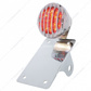 Motorcycle LED "Bobber" Style Vertical Tail Light With Chrome Grille Bezel-Red Lens