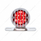 Motorcycle LED Rear Fender Tail Light With Chrome Grille Bezel - Smoke Lens
