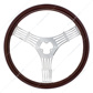18" 3-Spoke Stamped Steel Steering Wheel With Wood Grip - Banjo