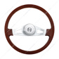 18" Chrome 2 Spoke Steering Wheel With Hub & Horn Button Kit For Peterbilt (1998-2005), Kenworth (2001-2003)
