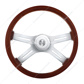 18" Chrome 4 Spoke Steering Wheel With Hub & Horn Button Kit For Peterbilt (1998-2005) & Kenworth (2001-2002)
