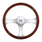 18" Chrome Blade Steering Wheel With Hub & Horn Button Kit For Peterbilt (1998-2005) & Kenworth (2001-2002)