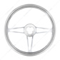 18" Chrome Aluminum "3-Spoke" Style Steering Wheel