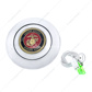 Chrome Aluminum Steering Wheel Horn Button With Metal Medallion, US Marine Corps