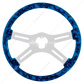 18" Skull Steering Wheel Only With Hydro-Dip Finish Wood - Blue