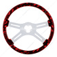 18" Skull Steering Wheel Only With Hydro-Dip Finish Wood - Red