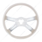 18" Vibrant Color 4 Spoke Steering Wheel - Pearl White