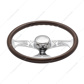 18" Lady Steering Wheel With Chrome Horn Bezel And Horn Button - Woodgrain